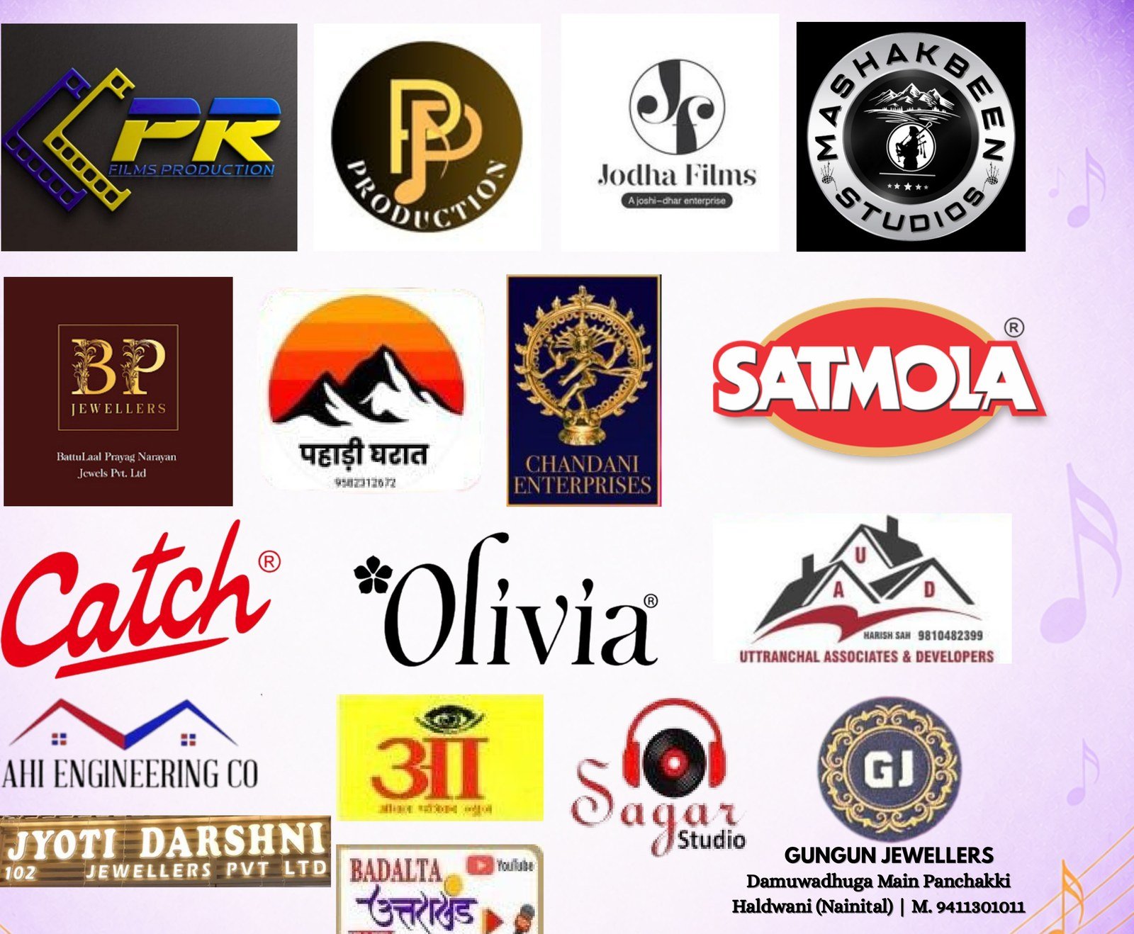 Uttarakhand Idol Season 1 sponsor and media partner logos